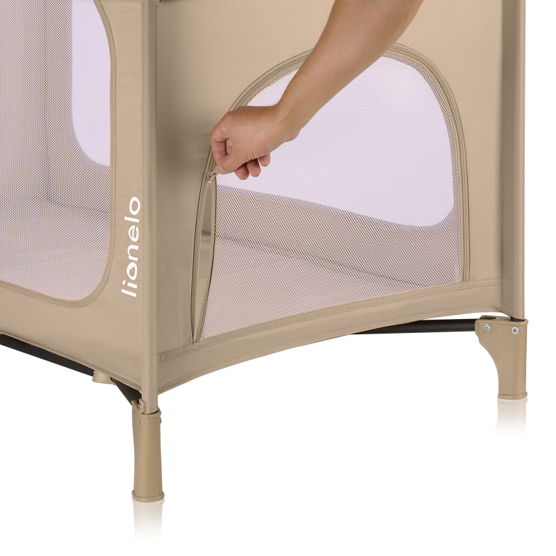 Lionelo Jasmin Easy Fold Beige Sand — Cestovní postýlka