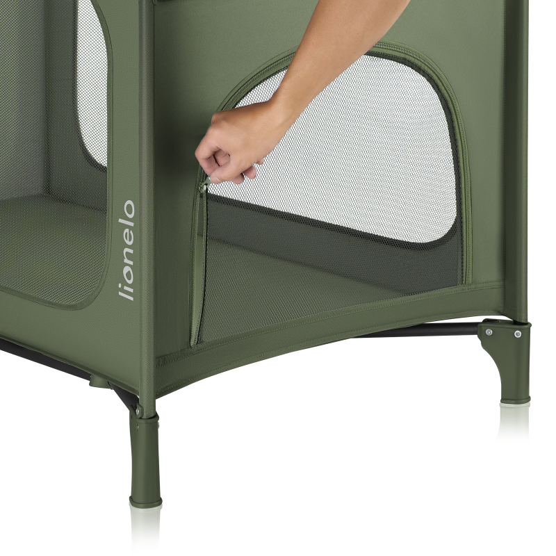 Lionelo Jasmin Easy Fold Green Olive — Cestovní postýlka