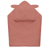 lionelo Muslin Hooded Towel Red Coral — Osuška s kapucí