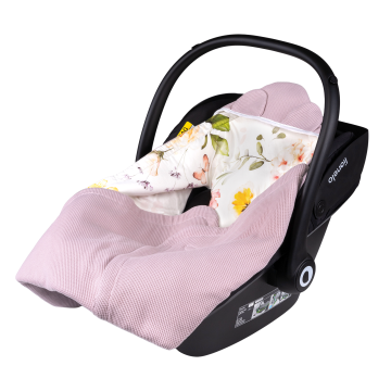 Lionelo Travel Swaddle Blanket Pink Flower — Zavinovačka do autosedačky