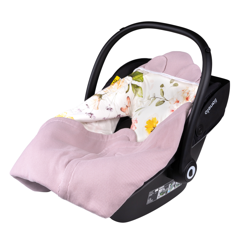 Lionelo Travel Swaddle Blanket Pink Flower — Zavinovačka do autosedačky